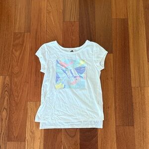 Adidas Kids White Tee with Colorful Graphic